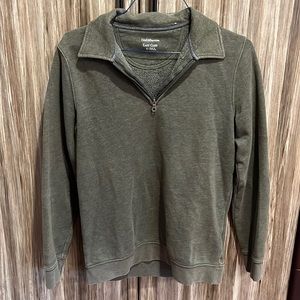 Croft & Barrow Zipper Fleece. Green. Small.